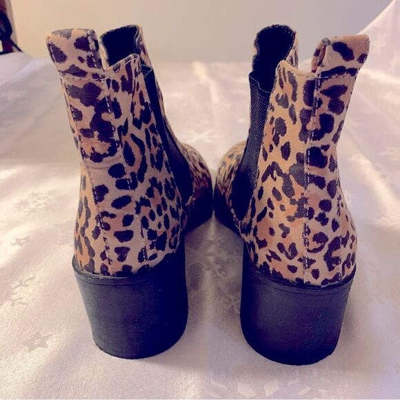 H&M Divided Heeled Boots Cheetah Animal Print Stretch Sides Sz 8 Gorgeous - Picture 5 of 8